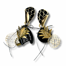 Load image into Gallery viewer, Fishnets, a Tire &amp; a Tophat Statement Earrings
