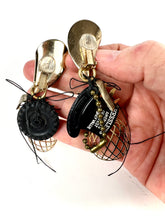 Load image into Gallery viewer, Fishnets, a Tire &amp; a Tophat Statement Earrings

