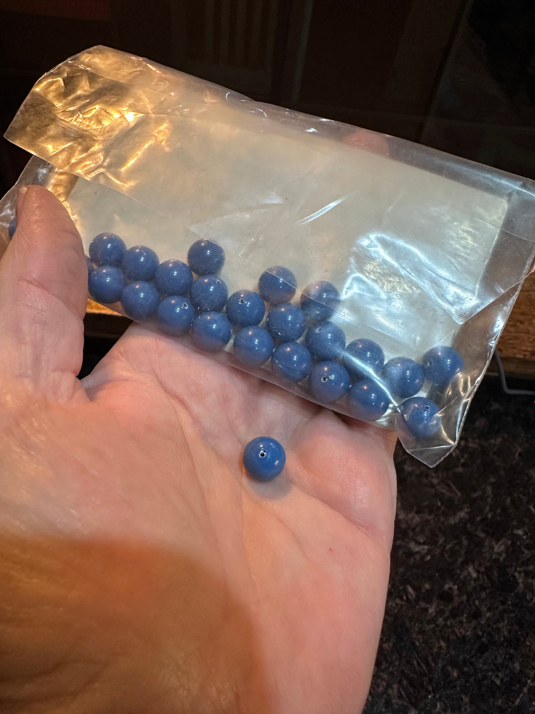 DESTASH: (26pcs) 5818 10mm Swarovski 1/2 drilled Lapis